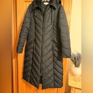 Laundry By Shelli Segal Black Puffer Long Coat size L